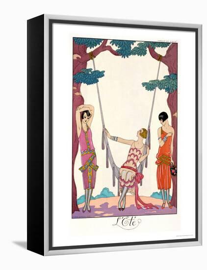 Summer, from "Gazette Du Bon Ton," 1925-Georges Barbier-Framed Premier Image Canvas