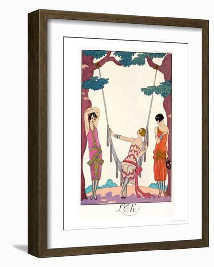 Summer, from "Gazette Du Bon Ton," 1925-Georges Barbier-Framed Giclee Print