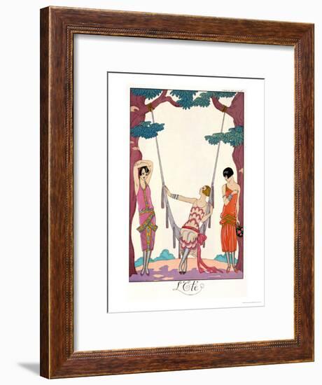 Summer, from "Gazette Du Bon Ton," 1925-Georges Barbier-Framed Giclee Print