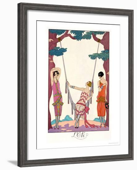 Summer, from "Gazette Du Bon Ton," 1925-Georges Barbier-Framed Giclee Print