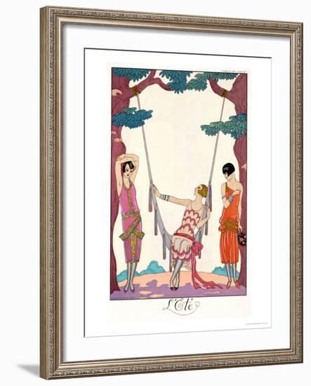 Summer, from "Gazette Du Bon Ton," 1925-Georges Barbier-Framed Giclee Print