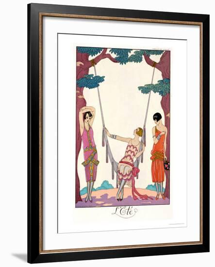 Summer, from "Gazette Du Bon Ton," 1925-Georges Barbier-Framed Giclee Print