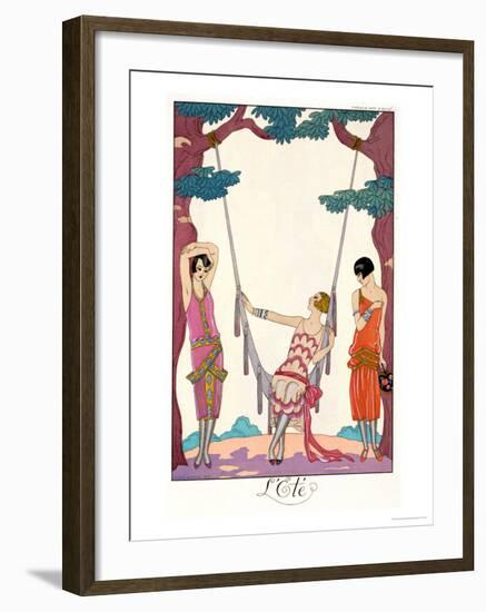 Summer, from "Gazette Du Bon Ton," 1925-Georges Barbier-Framed Giclee Print