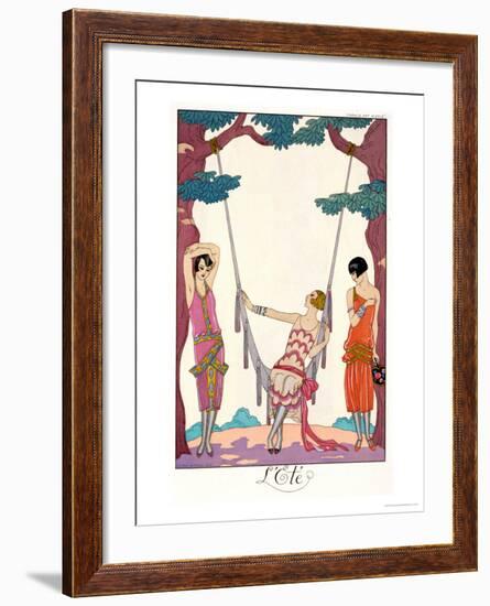 Summer, from "Gazette Du Bon Ton," 1925-Georges Barbier-Framed Giclee Print