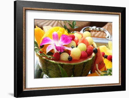 Summer Fruits Served in a Water Melon Bowl-Ryuji Adachi-Framed Art Print