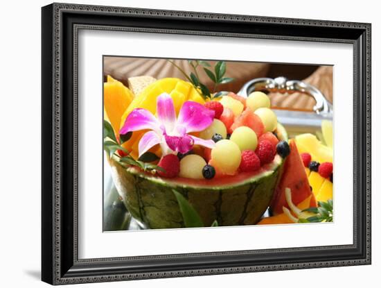 Summer Fruits Served in a Water Melon Bowl-Ryuji Adachi-Framed Art Print