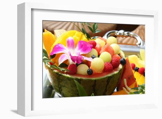 Summer Fruits Served in a Water Melon Bowl-Ryuji Adachi-Framed Art Print