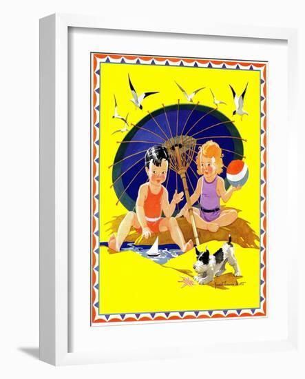 Summer Fun - Child Life-Janet Laura Scott-Framed Giclee Print