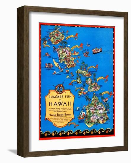 Summer Fun In Hawaii-Ruth Taylor White-Framed Art Print