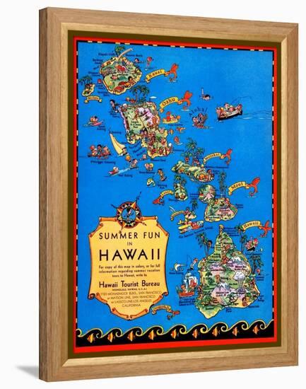 Summer Fun In Hawaii-Ruth Taylor White-Framed Stretched Canvas