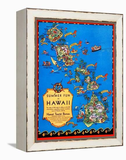 Summer Fun In Hawaii-Ruth Taylor White-Framed Stretched Canvas