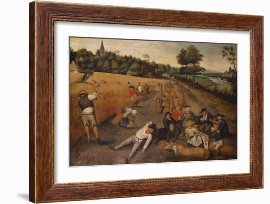 Summer: Harvesters Working and Eating in a Cornfield, 1624-Pieter Brueghel the Younger-Framed Giclee Print