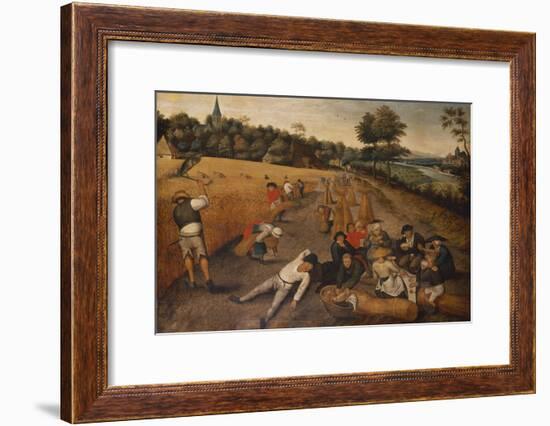 Summer: Harvesters Working and Eating in a Cornfield, 1624-Pieter Brueghel the Younger-Framed Giclee Print