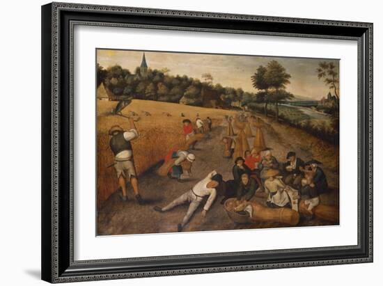 Summer: Harvesters Working and Eating in a Cornfield, 1624-Pieter Brueghel the Younger-Framed Giclee Print