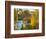 Summer Home Surrounded by Fall Colors, Wyman Lake, Maine, USA-Steve Terrill-Framed Photographic Print