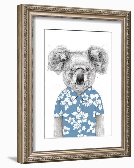 Summer Koala (Blue)-Balazs Solti-Framed Art Print