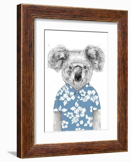 Summer Koala (Blue)-Balazs Solti-Framed Art Print