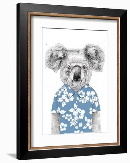 Summer Koala (Blue)-Balazs Solti-Framed Art Print