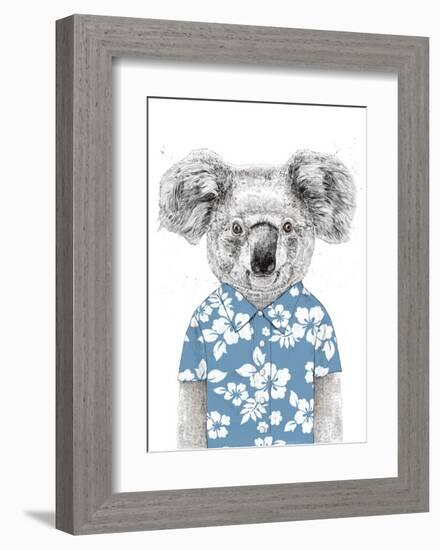 Summer Koala (Blue)-Balazs Solti-Framed Art Print