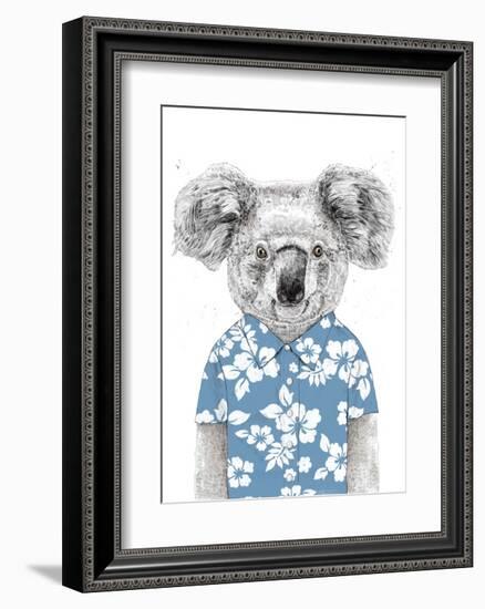 Summer Koala (Blue)-Balazs Solti-Framed Art Print