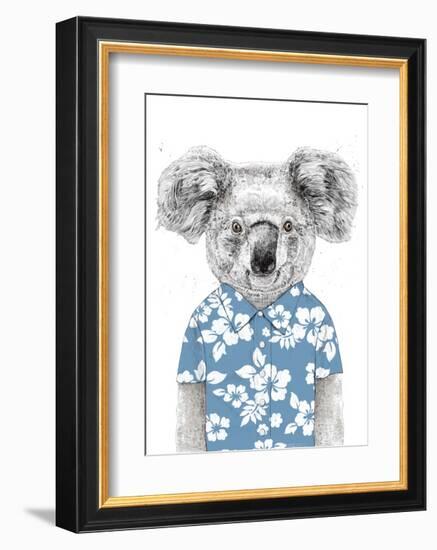 Summer Koala (Blue)-Balazs Solti-Framed Art Print