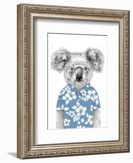 Summer Koala (Blue)-Balazs Solti-Framed Premium Giclee Print