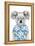 Summer Koala (Blue)-Balazs Solti-Framed Stretched Canvas