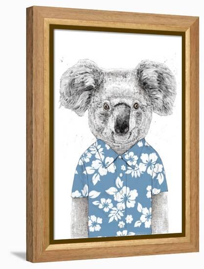 Summer Koala (Blue)-Balazs Solti-Framed Stretched Canvas