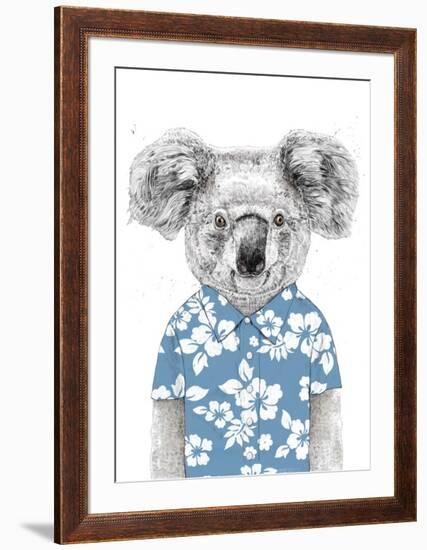 Summer Koala (Blue)-Balazs Solti-Framed Art Print