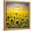 Summer Landscape: Beauty Sunset over Sunflowers Field-nadiya_sergey-Framed Premier Image Canvas