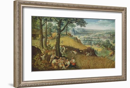 Summer Landscape with Corn Harvest-Lucas Valckenborgh-Framed Collectable Print