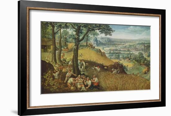 Summer Landscape with Corn Harvest-Lucas Valckenborgh-Framed Collectable Print