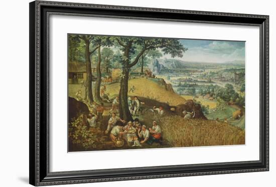 Summer Landscape with Corn Harvest-Lucas Valckenborgh-Framed Collectable Print