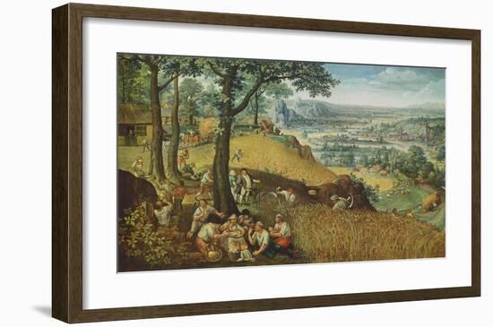 Summer Landscape with Corn Harvest-Lucas Valckenborgh-Framed Collectable Print