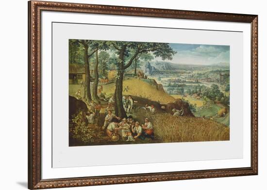 Summer Landscape with Corn Harvest-Lucas Valckenborgh-Framed Collectable Print