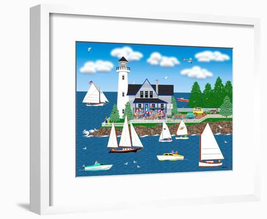 Summer Lighthouse-Mark Frost-Framed Giclee Print