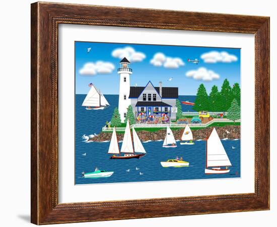 Summer Lighthouse-Mark Frost-Framed Giclee Print