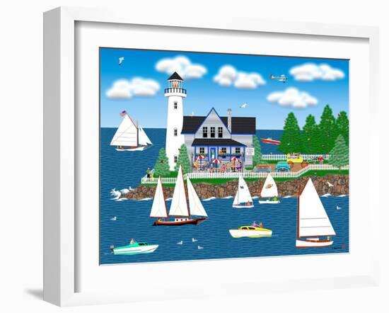 Summer Lighthouse-Mark Frost-Framed Giclee Print