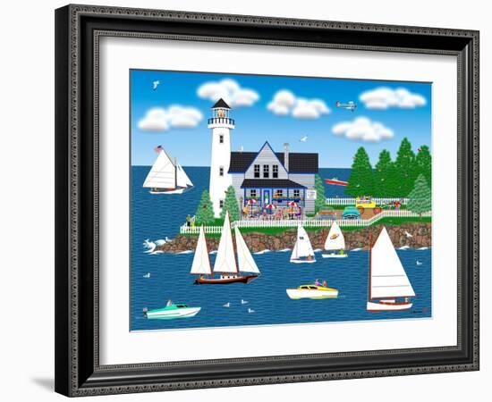 Summer Lighthouse-Mark Frost-Framed Giclee Print