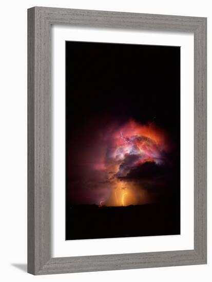 Summer Lightning Storm Near Tucson, Arizona-Keith Kent-Framed Photographic Print