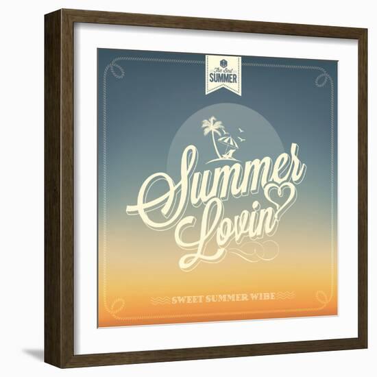 Summer Lovin Typography Background For Summer-Melindula-Framed Art Print