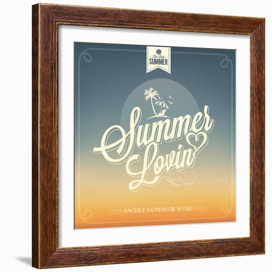 Summer Lovin Typography Background For Summer-Melindula-Framed Art Print