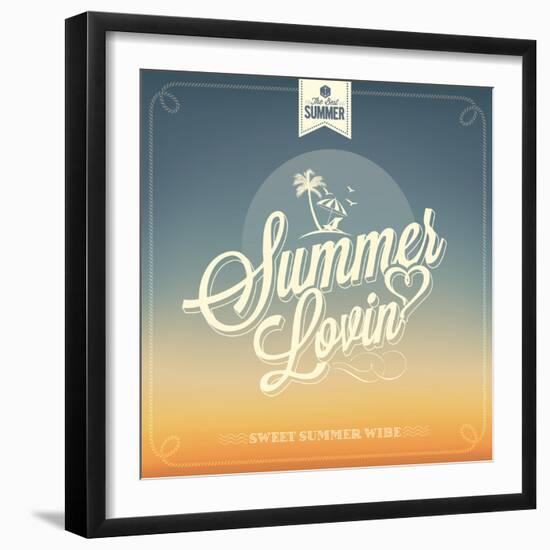 Summer Lovin Typography Background For Summer-Melindula-Framed Art Print