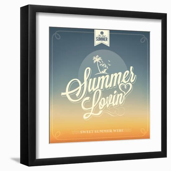 Summer Lovin Typography Background For Summer-Melindula-Framed Art Print