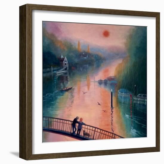 Summer Morning, Eel Pie Island, Twickenham, 2021, (oil on canvas)-Lee Campbell-Framed Giclee Print