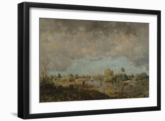 Summer Morning on the Oise River, 1850-Jean-Baptiste-Camille Corot-Framed Giclee Print