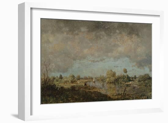 Summer Morning on the Oise River, 1850-Jean-Baptiste-Camille Corot-Framed Giclee Print