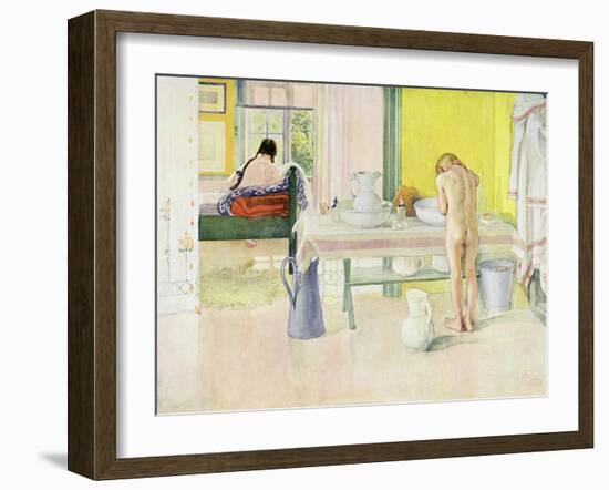 Summer Morning, Published in "Lasst Licht Hinin," ("Let in More Light") 1908-Carl Larsson-Framed Giclee Print