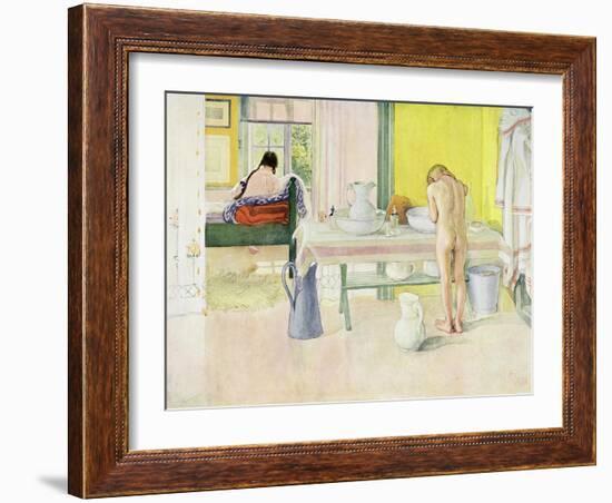 Summer Morning, Published in "Lasst Licht Hinin," ("Let in More Light") 1908-Carl Larsson-Framed Giclee Print