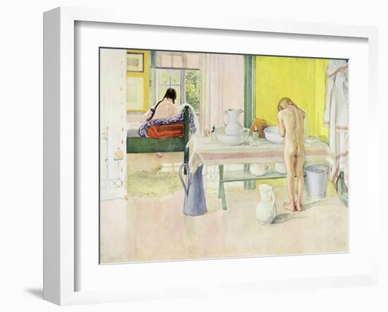 Summer Morning, Published in "Lasst Licht Hinin," ("Let in More Light") 1908-Carl Larsson-Framed Giclee Print